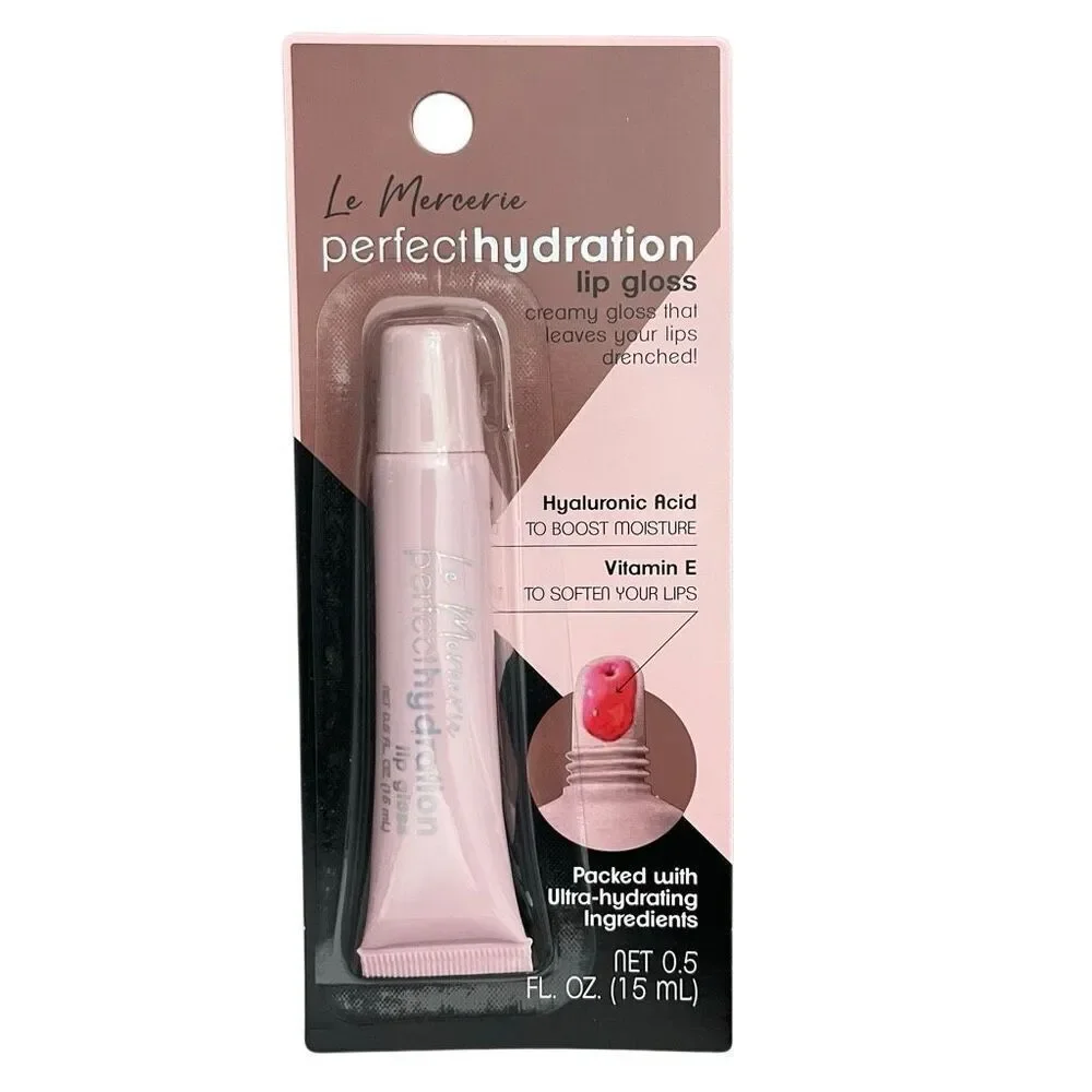 Le Mercerie Perfect Hydration Lip Gloss Hyaluronic Acid Vitamin E 0.5oz